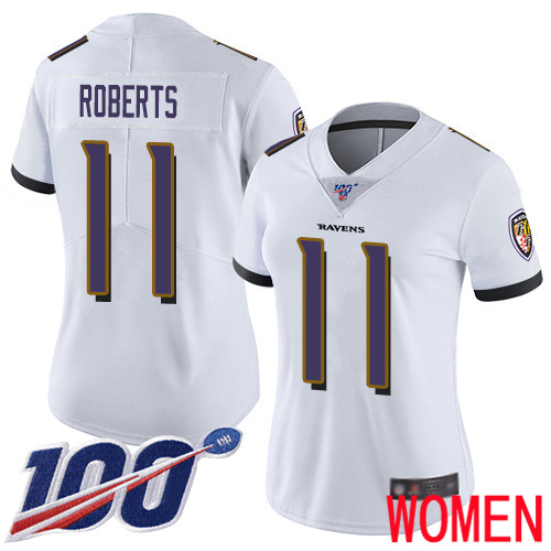 Baltimore Ravens Limited White Women Seth Roberts Road Jersey NFL Football #11 100th Season Vapor Untouchable->baltimore ravens->NFL Jersey